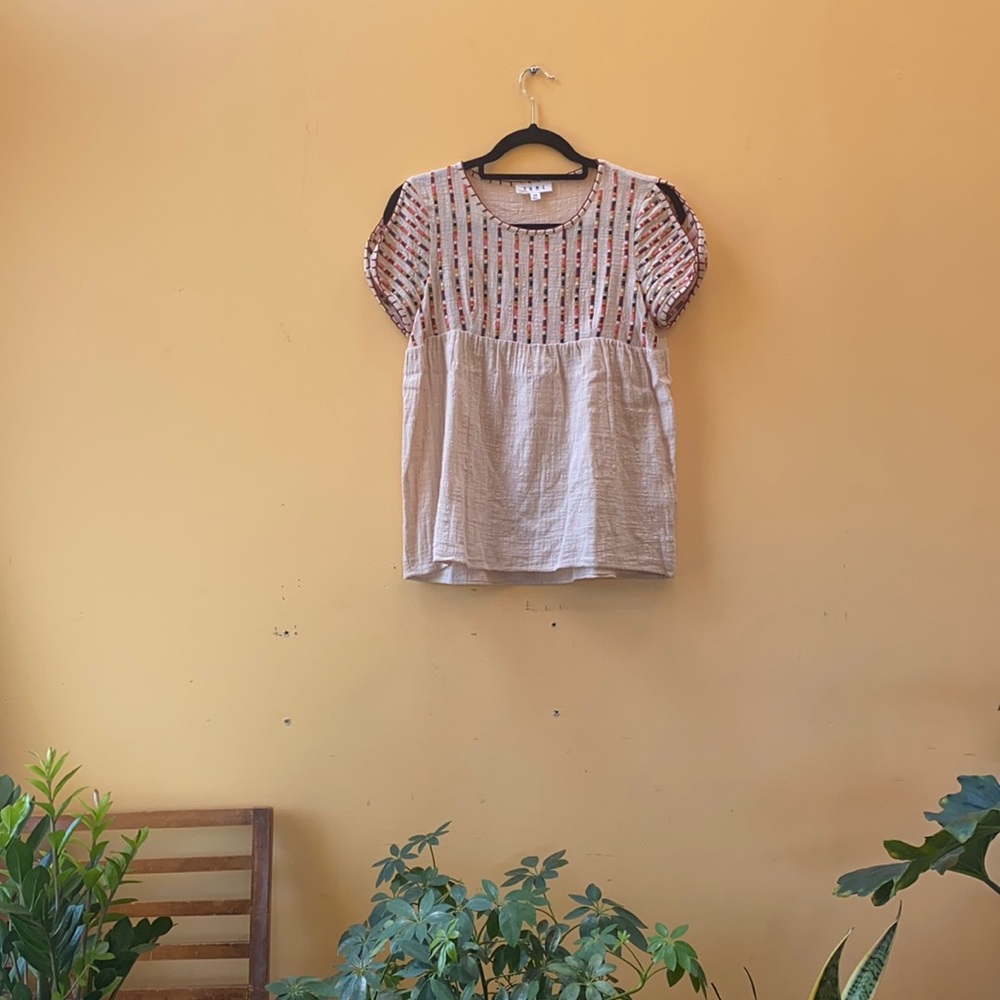 XS THML embroidered peasant top